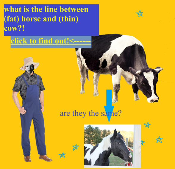 What is the difference between (fat) horse and (thin) cow?